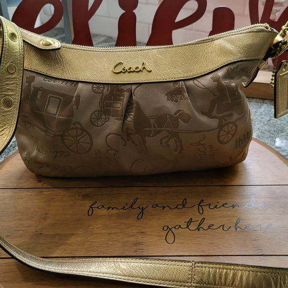 🏖️ Coach Caryall Horse Carriage Jacquard Mini Hobo Bag - Picture 1 of 16